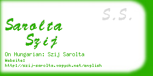 sarolta szij business card